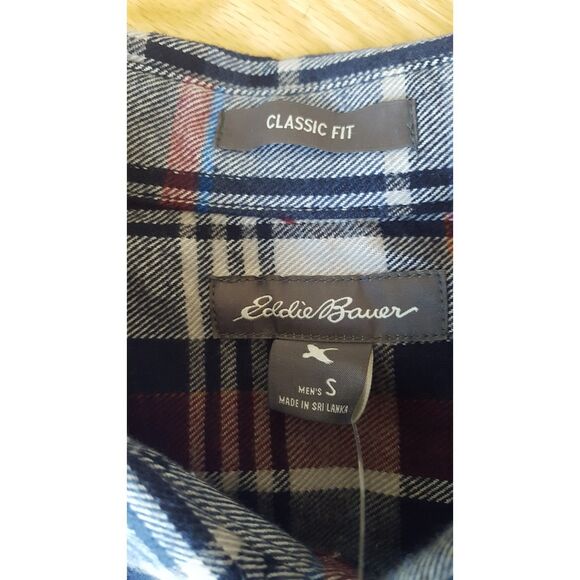 Eddie Bauer Mens Plain Classic cut Flannel Shirt, size S hunt‎ outdoors active - Picture 5 of 7